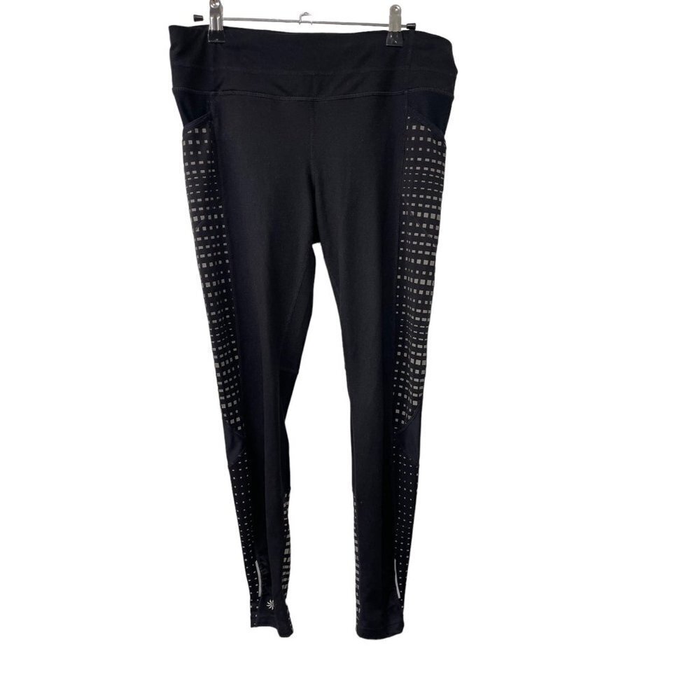 ATHLETA Peak Hybrid Fleece Tight Legging Running Black Size M With Pockets